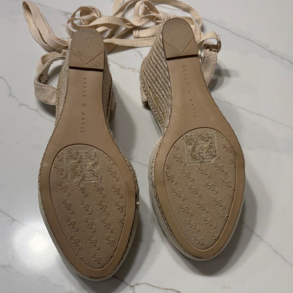 Kelly & Katie Beige Lace-Up Espadrilles - Picture 12 of 17
